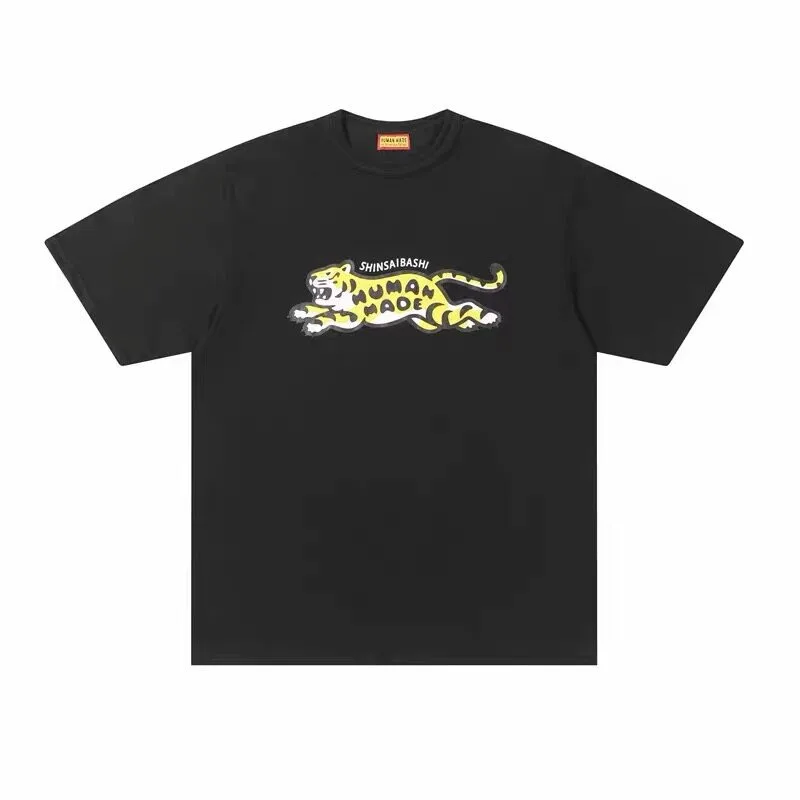 Human Made Style Apgujeong Leopard Print T-Shirt, Limited Store Opening Graphic Tee for Unisex