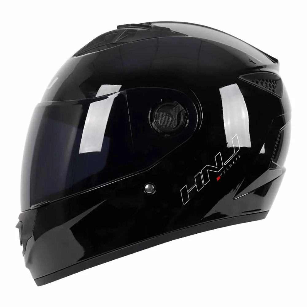 Free Size Bright Black Full Face Biker Helmet Wear-Resistant Protection Breathable Motocross Kask Anti-Fall Motorcycle Equipment