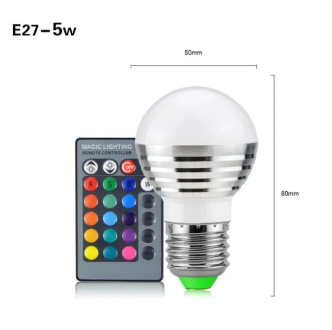 E14 E27 RGB LED Soptlight 5W 7W 85-265V LED RGB bohlam lampu perubahan 16 warna lampu 24key Remote Control dekorasi liburan