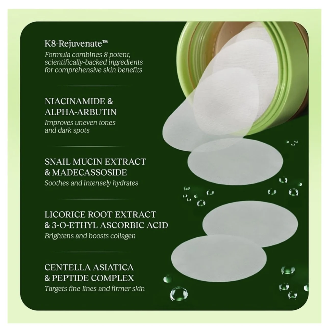 Jiyu Deep Cleaning Centella 100pcs Toner Pads para Renovação Celular da Pele, Rejuvenescimento, Tonificação, Clareamento e Branqueamento Facial Original, Creme NDA+