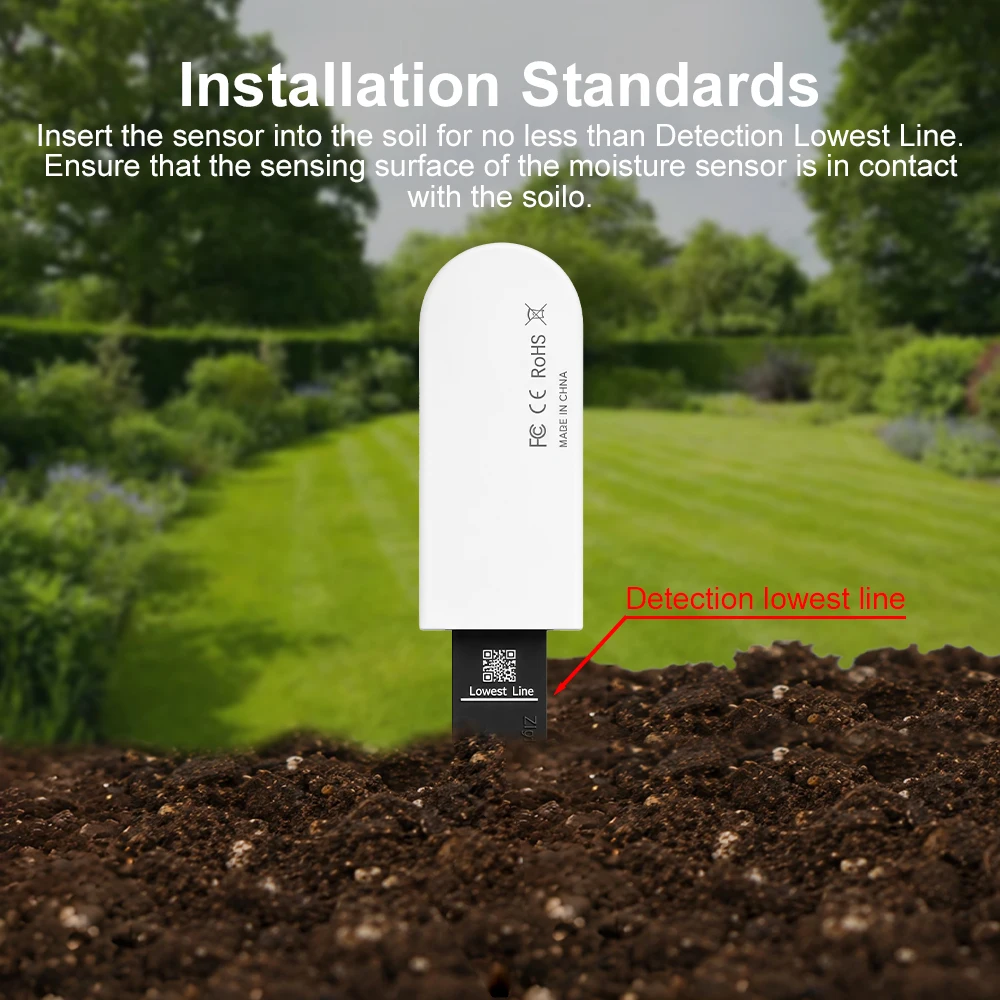 Zigbee 3.0 Soil Moisture Sensor Temperature and Humidity Thermohygrometer Garden Automation Irrigation Detector Alexa Google