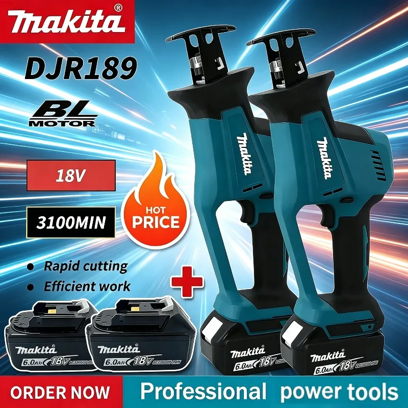 

Аккумуляторная бесщеточная сабельная пила Makita DJR189 18В для резки дерева и металла, портативный электроинструмент