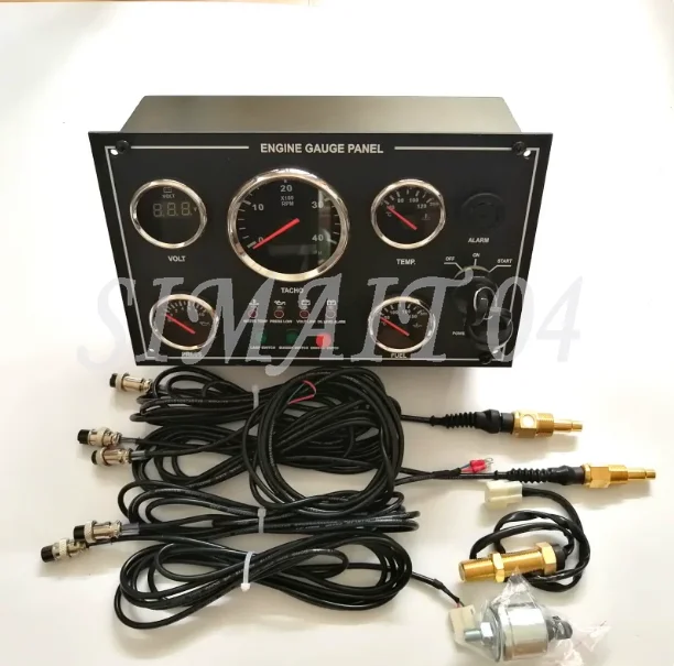 

Diesel Engine Instrument Cluster Assembly | Universal for Generators, Marine & Vehicles w/ Matching Sensors 12V~24V