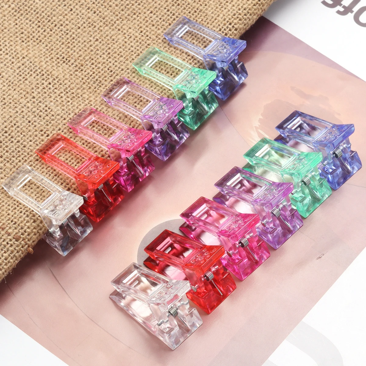 10Pcs/lot Mixed Color Plastic Clip for Plastic Patchwork Sewing Clip Hand Account Fixing Fabric DIY Handicraft Quilting Clip