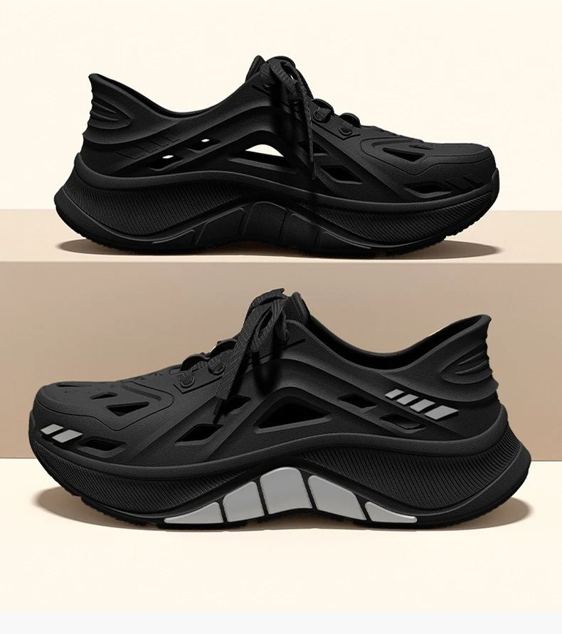 Dicksohlige, perforierte Herrenschuhe, Sommer-Neuheit, Fahrerschuhe, rutschfest und geruchsneutral, weiche EVA-Sandalen für Herren – Detail 9