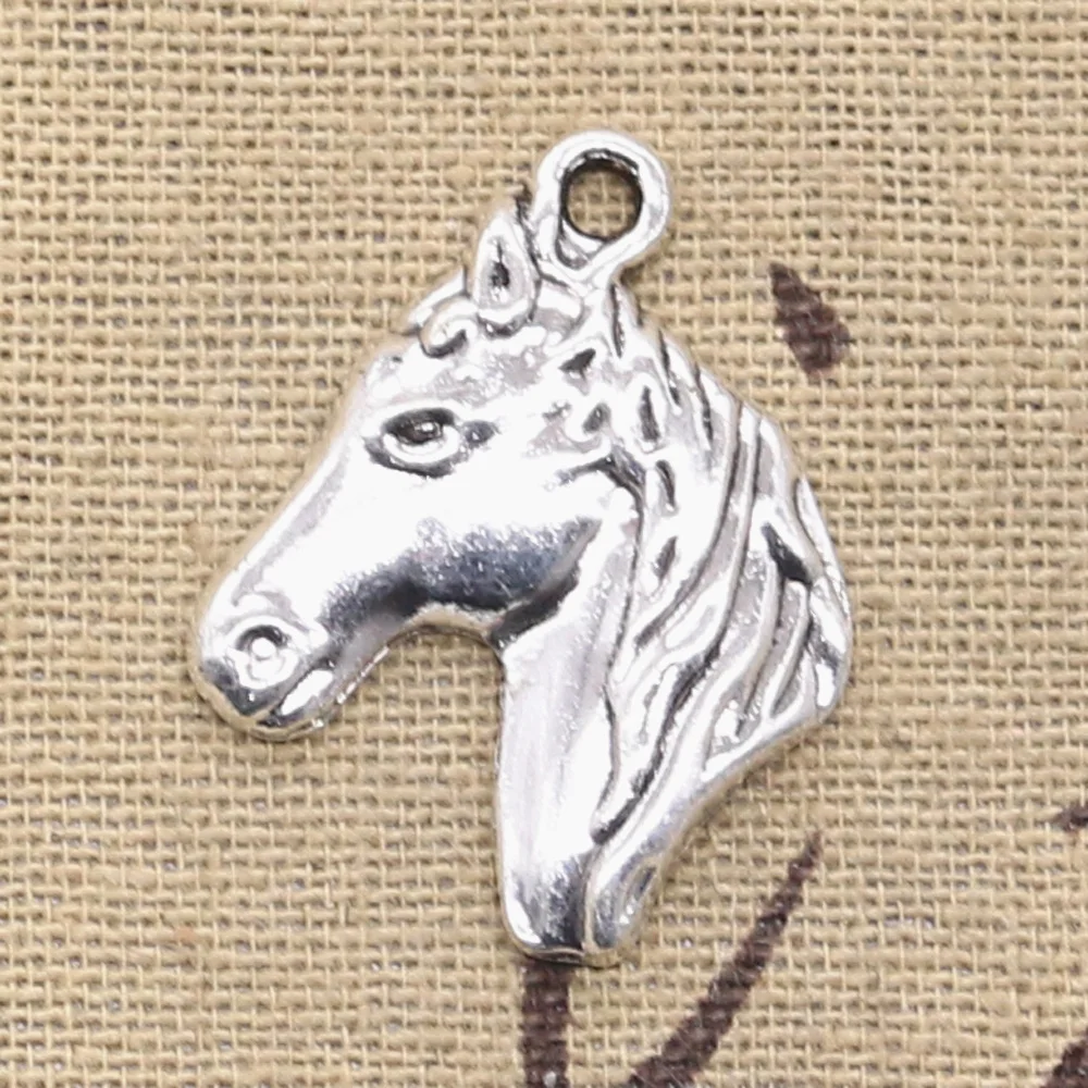 8pcs Charms Steed Horse Head 28x22mm Antique Silver Color Pendants Making DIY Handmade Tibetan Finding Jewelry