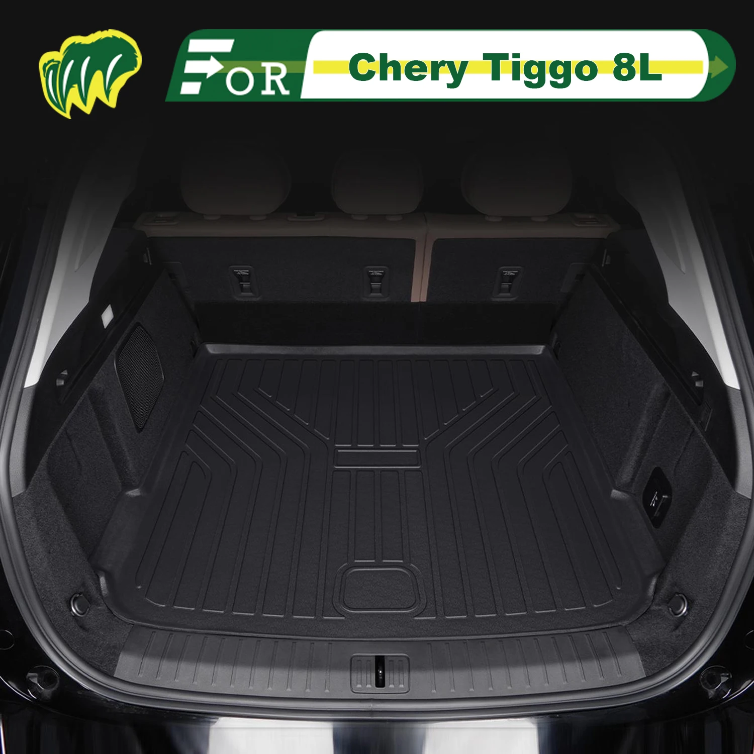 

Для Chery Tiggo 8L 2024-2025 TPE индивидуальный коврик для багажника автомобиля всесезонный коврик для багажника 3D-образная подкладка для багажника защитный коврик для спинки стула
