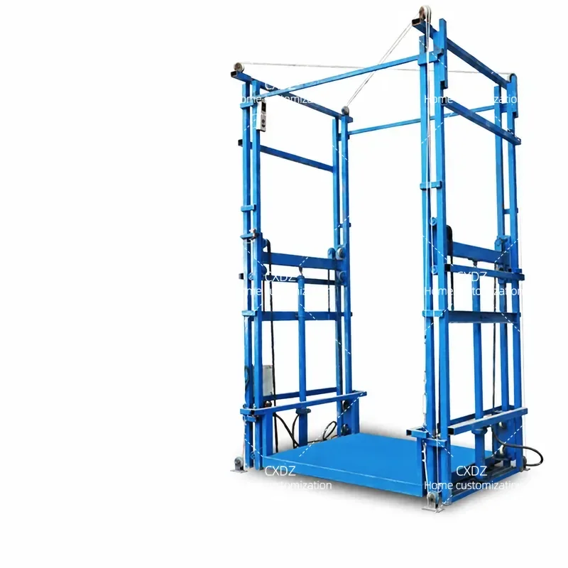 Customizable large tonnage 1 ton 2 tons 3 tons double track hydraulic lifting freight elevator factory warehouse hydraulic