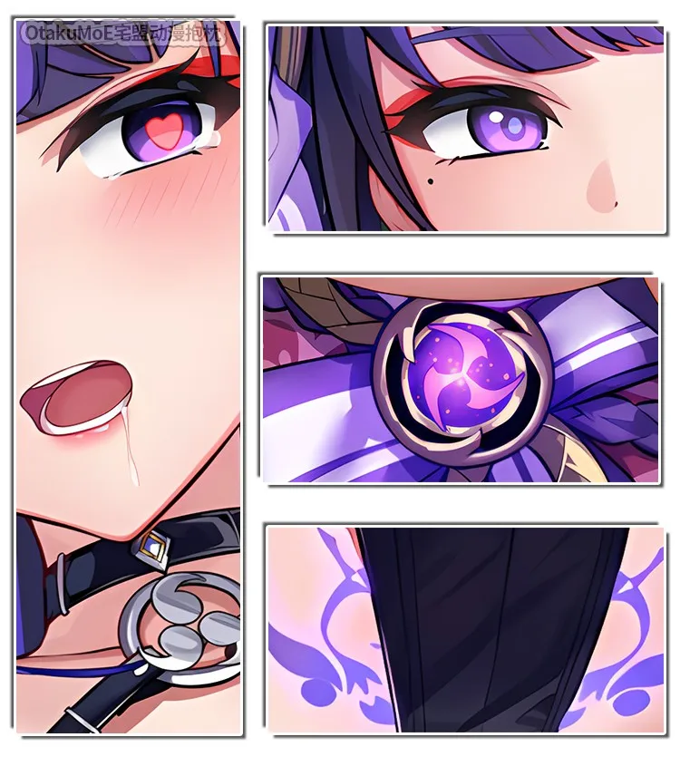 غطاء وسادة تأثير Genshin أنيمي ، تأثيري فتاة Raiden Shogun ، لعبة Dakimakura معانقة الجسم وسادة ، غطاء وسادة أوتاكو ، هدايا