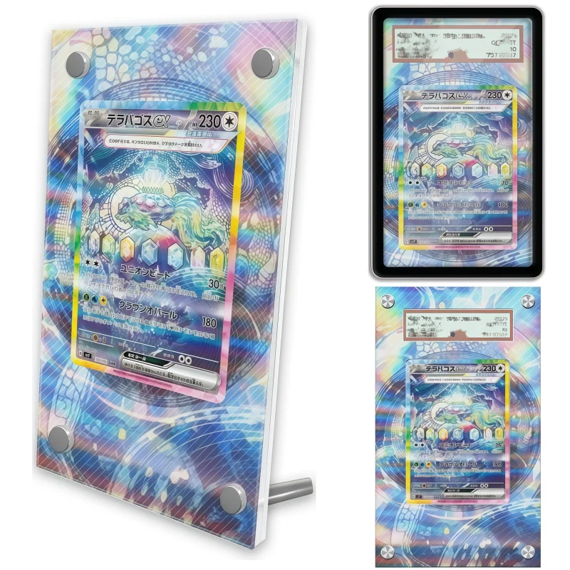 Présentoir d'art anime pour Pokémon Stellar Miracle Terapagos, Cadeaux Anime, Boîtier de protection en acrylique pour art extensible, Porte-clés, Niveau d'évaluation