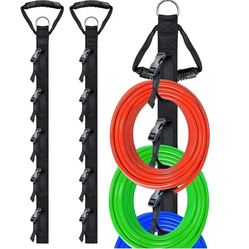 ABLK Garage Garden Storage Straps, Extension Cord Organizer 2 Pack, Cord Storage Organizer With 5 Slots, Hanger Straps