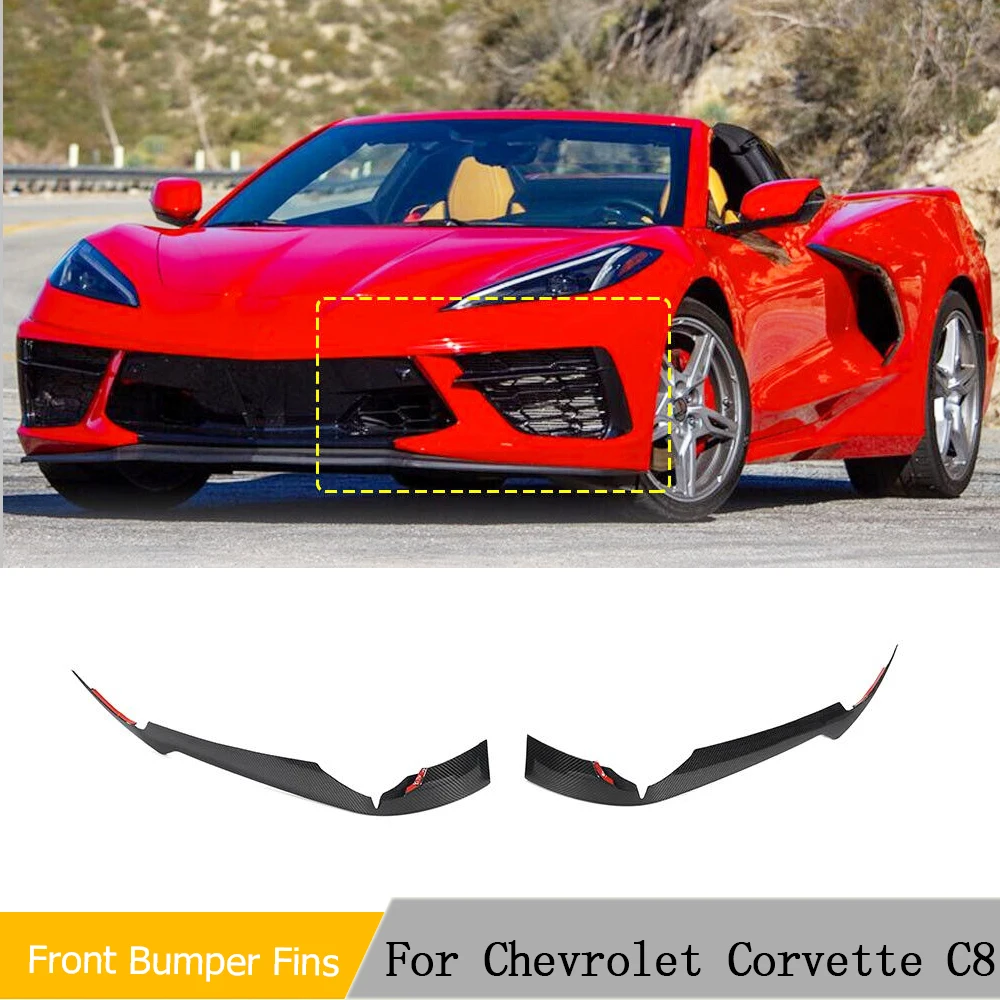 Für Chevrolet Corvette C8 Stingray echte Carbon Front stoßstange Splitter Flossen echte Carbon Front