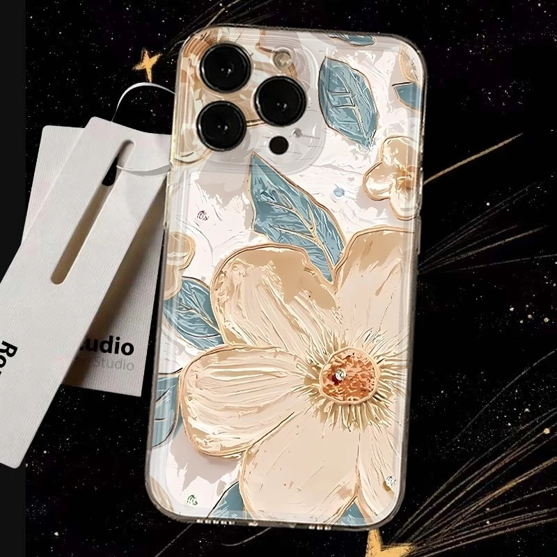 

Oil Painting Flower Phone Case For Xiaomi Redmi Note 14 4G 13 Pro Plus 5G 12 11 10 13 Redmi 14C 13C 12C Shockproof Clear Cover
