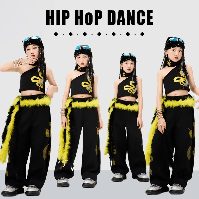 

Kids Cool Hip Hop Clothing Kpop Clothes Girls Ballroom Dance Outfits Jazz Dance Performance Costumes Stage Suits DQS19943