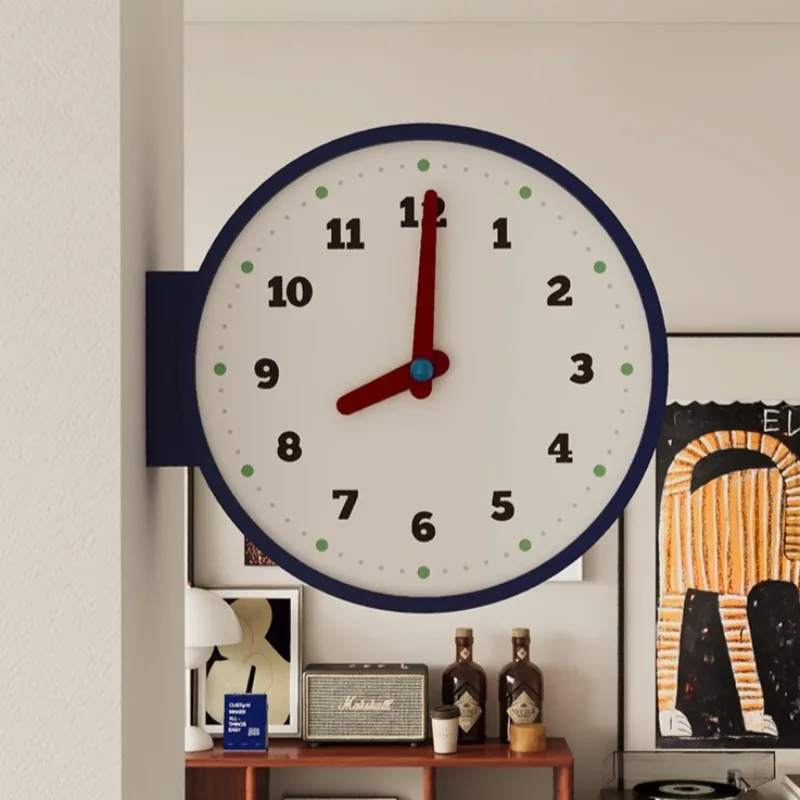 Double Sided Wall Clock Corner Living Room Vintage Wall Clocks Luxury Modern Clocks Noiseless Art Nordic Bedroom Home Decor
