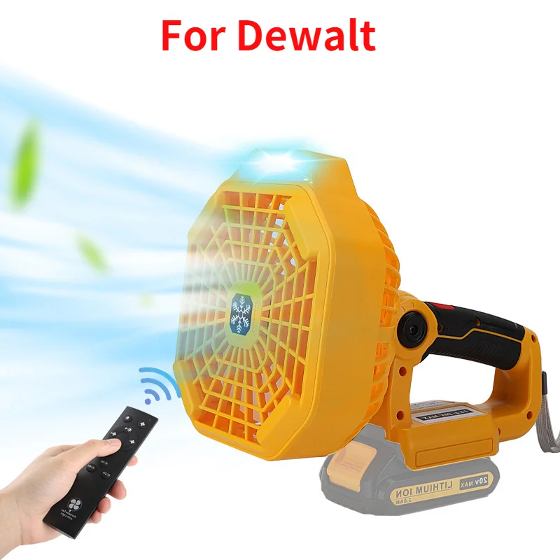 Imagem -03 - Ventilador sem Fio Portátil para Makita Bosch Dewalt Milwaukee 18v Bateria de Lítio Ventilador Handheld Jobsite com Luz Led 14.418v