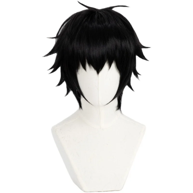 Anime 2 Styles Yuta Okkotsu Synthetische Perücke 30cm Schwarz Cosplay-Perücken und Ring Hitzebeständige Haare Party-Perücken