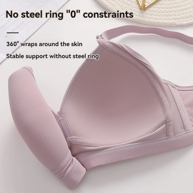 New Large Size Push Up Bra Up Support Adjustable Underwear Female Non Steel Ring Sweat Breathable Sexy Back Lingerie For Women