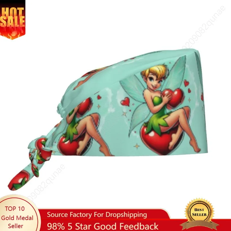 

Custom Tinker Bell Cute Cartoon Medical Staff Scrubs Hat Women Men For Chef Hat Scrub Caps