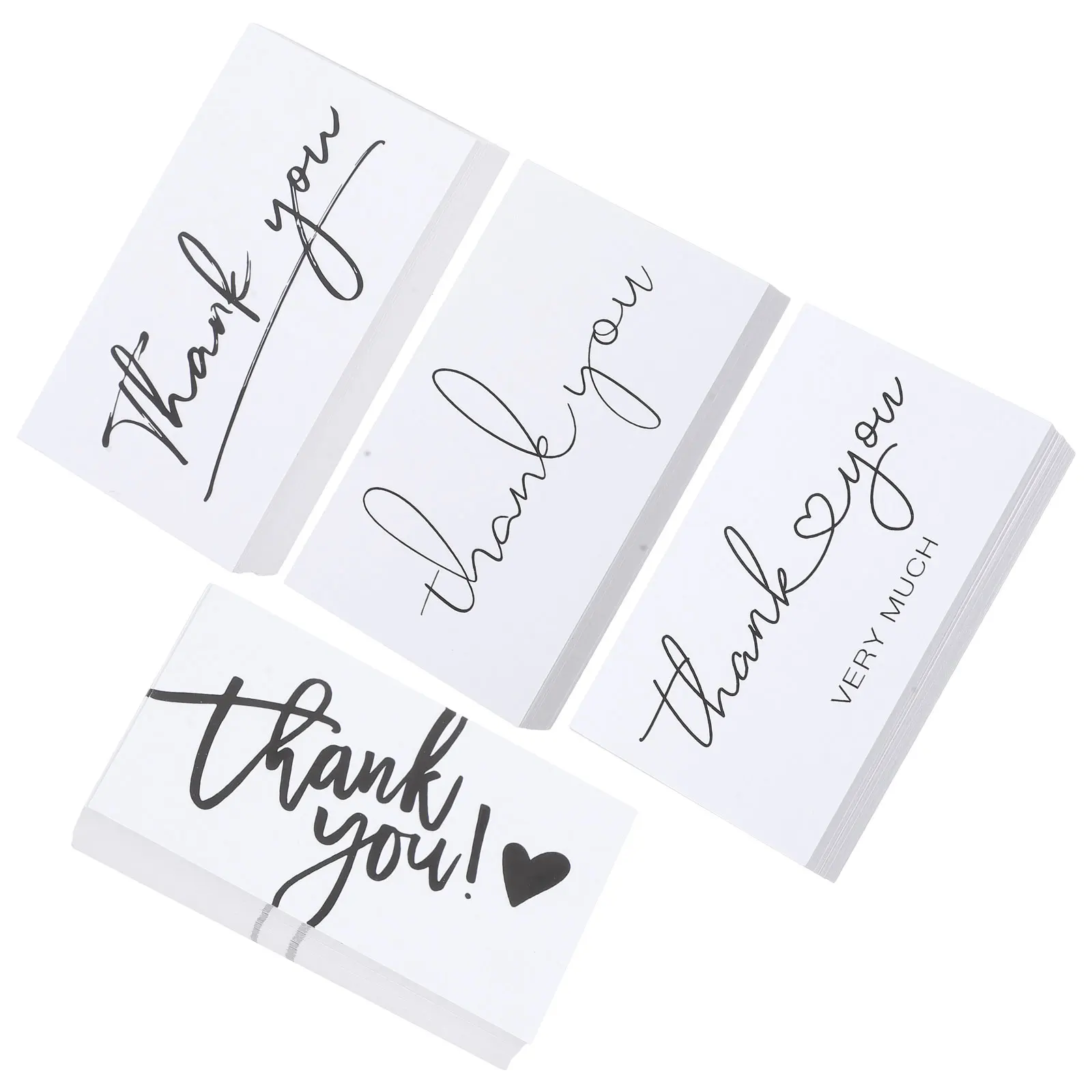 

Thank You Cards 4 Bags White Gift Elegant Design Business Small Copper Paper Bulk Packaging Staff Present Decor