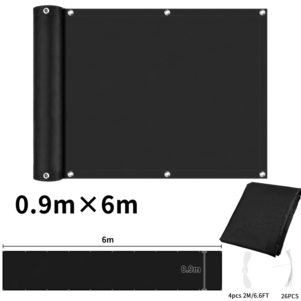 Balkon Privacyscherm Patio Hek Scherm voor Balkonhoes Waterdichte Tuin Zonneschermdoek met Grommets UV-bescherming Onderdak - afbeelding 1
