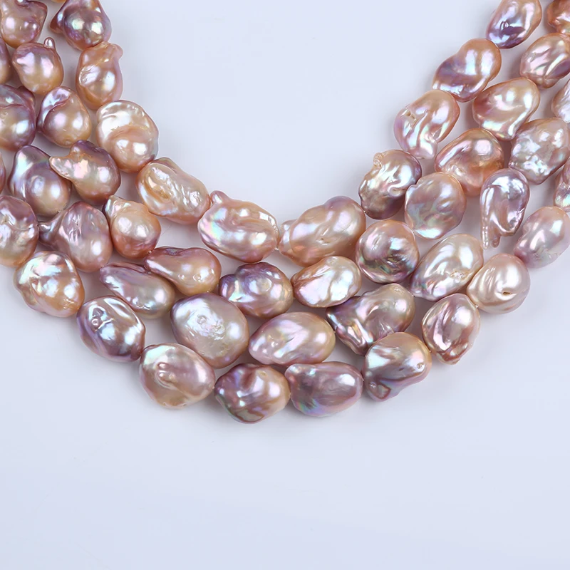 Natural AAA Color Pink Purple Baroque Freshwater Pearl Strands For Sale