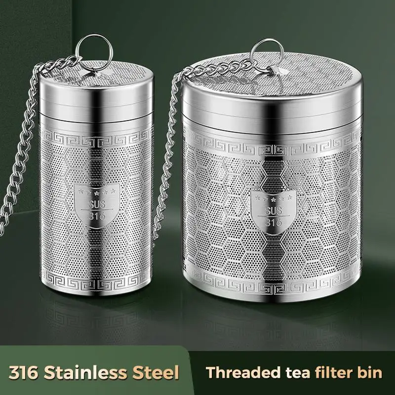 2026 316 Stainless Steel Ultra Fine Mesh Tea Infuser With Extender Chain Reusable Loose Leaf Tea Filter Home Brewing Drinkware