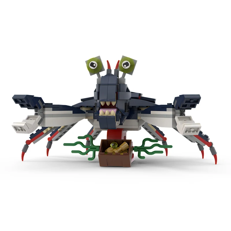 MOC Ocean Animal Shark Block Set Deep Sea Monster Sea Snake Double Headed Shark Model DIY Kids Assembly Toys Boy Birthday Gift