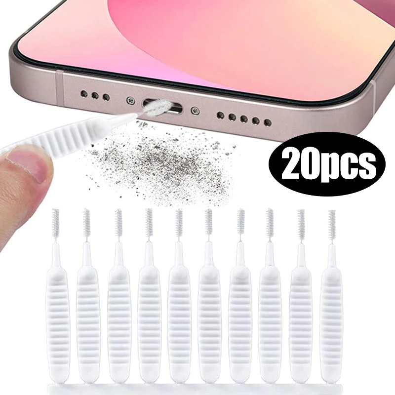 1/20Pcs Mini Cleaning Brush Mobile Phone Hole Cleaner Multifunctional Anti-Clogging Hole Cleaner for Shower Nozzle Phone Port