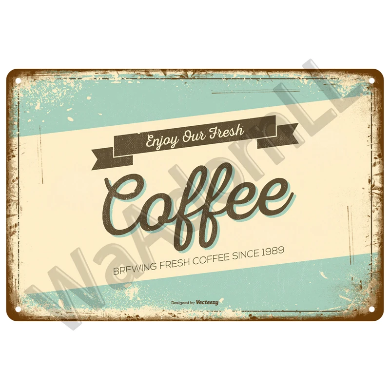 Vintage Tin Sign Plaque Metal Plate Wall Art Posters Metal Sign Retro Decor Coffee For Kitchen Bar Cafe Room Retro Iron Painting