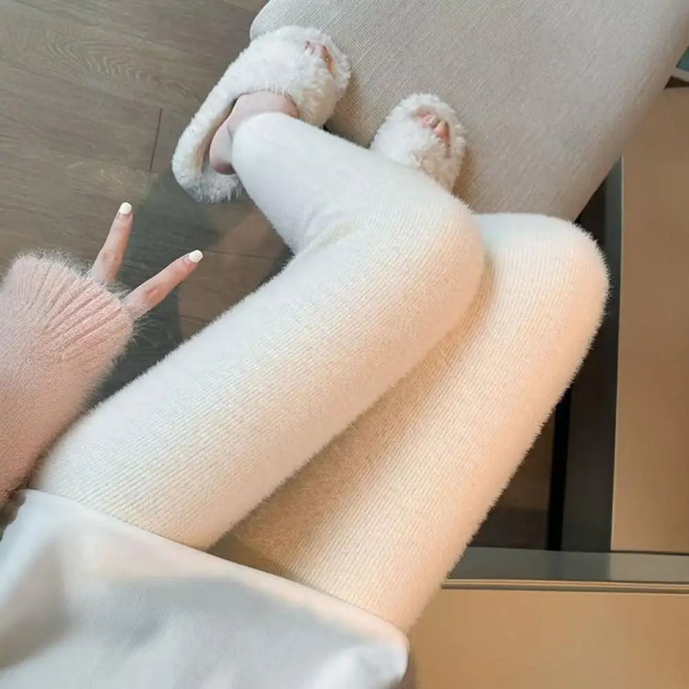 2025 Leggings elásticos para mujer, pantalones cálidos gruesos de felpa de cintura alta, pantalones ajustados para levantar glúteos, pantalones inferiores de invierno, mallas de invierno