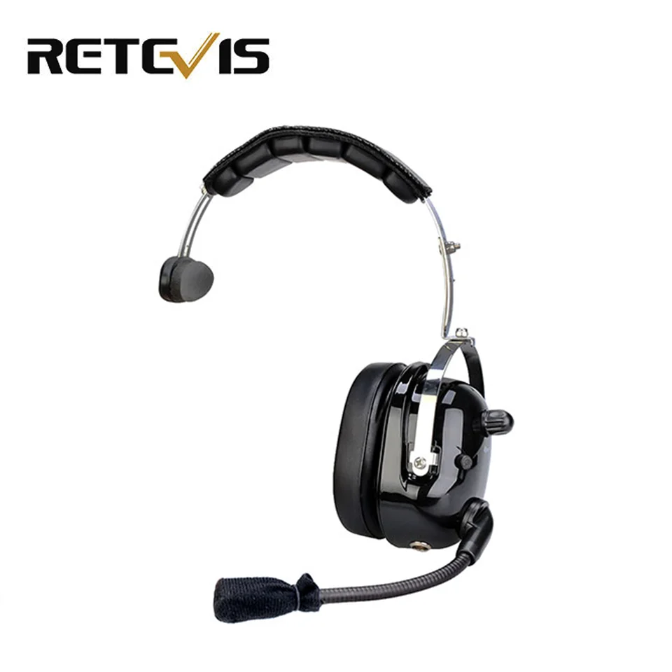 Retevis EHK005 Walkie Talkie Headphones 2Pin Noise Cancelling Single Headset Adjustable Volume for Baofeng UV5R Quansheng UV K5