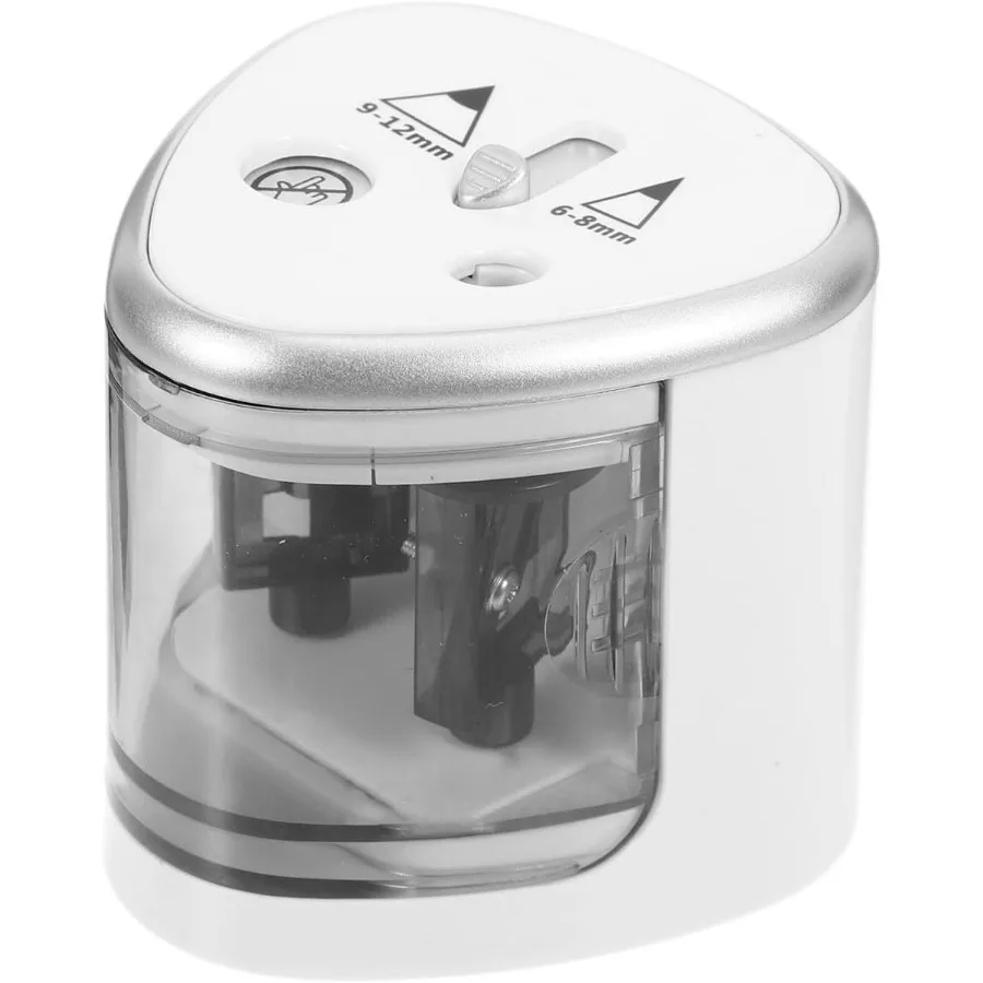 

Электрическая точилка для карандашей на батарейках, точилка с двумя отверстиями для карандашей 612 мм, портативная и дизайнерская для домашнего офиса и искусства