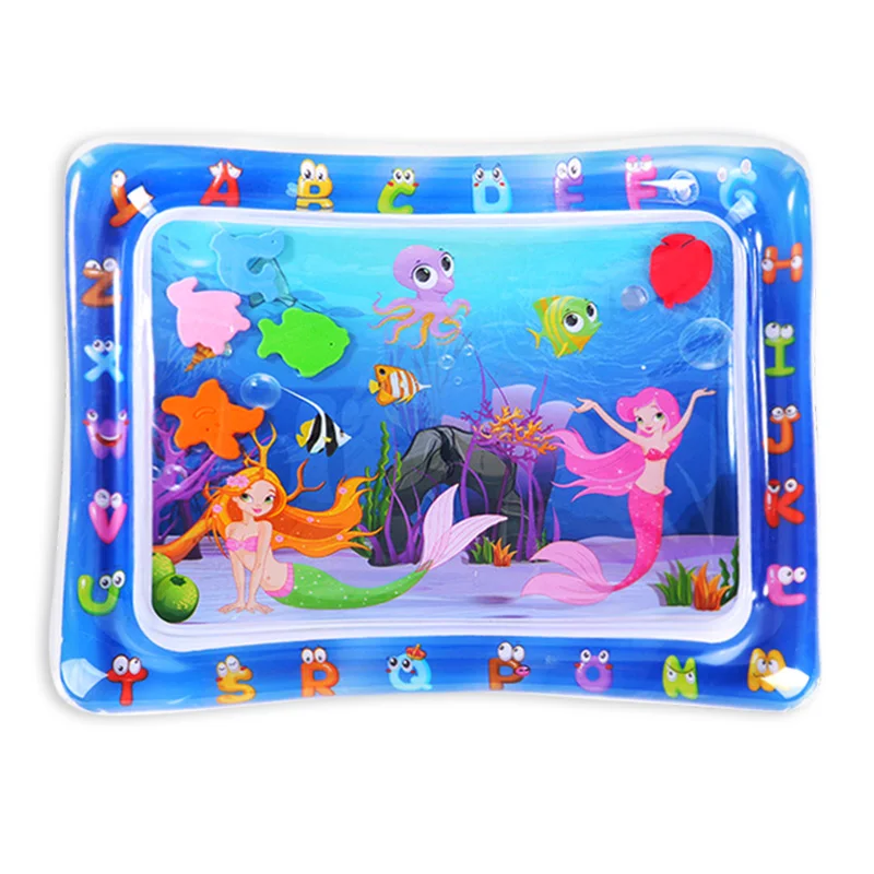 1pc Mermaid Inflatable PVC Playing Mat Baby Play Water Mat Toddler Pad Kids Early Education Activity Toys Mat Cushion Gift