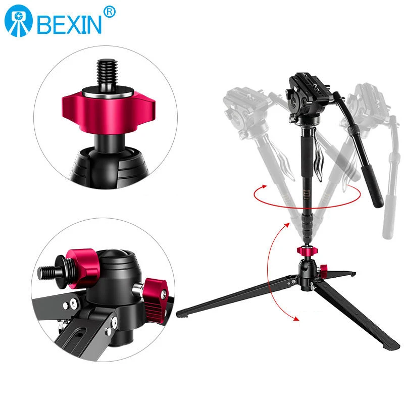 Tripod Support Bracket SLR Camera Bracket Mini Desktop Photography Tripod Base 3/8 Inch Adapter Monopod Aluminum Alloy Bracket