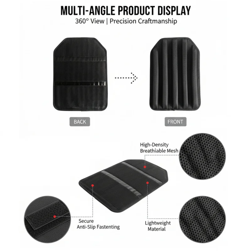 Tactical Ventilated Inner Liner Pad - High-Density EVA, Shock Absorption, Breathable Mesh, Adjustable & Removable for Airflow