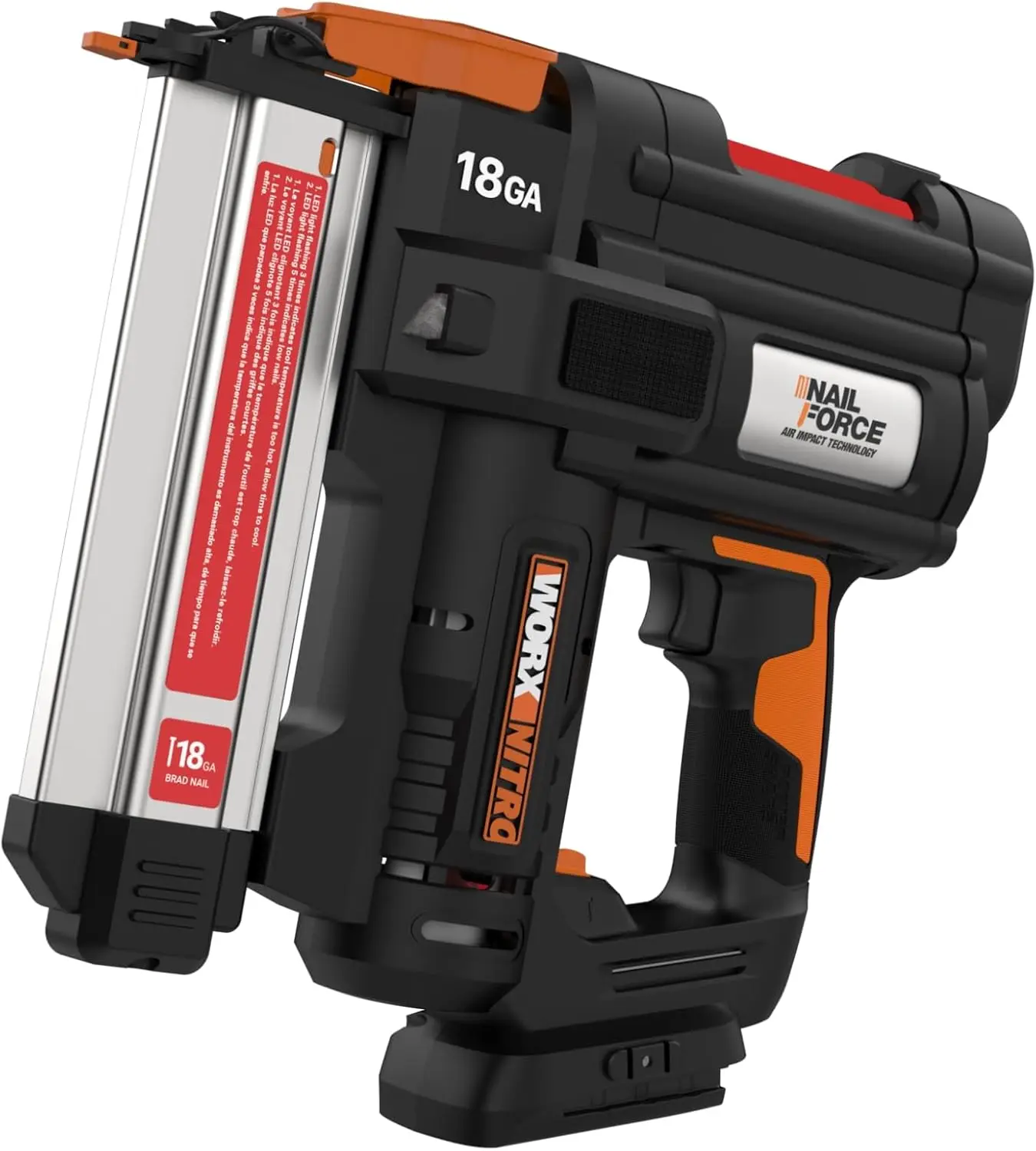 

Nitro 20V 18GA Brad Nailer Cordless Fires 80 Nails Per Minute, Cordless Nail Gun Anti-Ejection, Nail Gun Battery Powered Tool