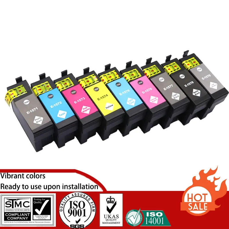 Compatible Pigment Ink Cartridge for Epson T1571 - T1579 T1572 T1573 T1574 T1575 T1576 T1577  suit For Epson STYLUS PHOTO R3000