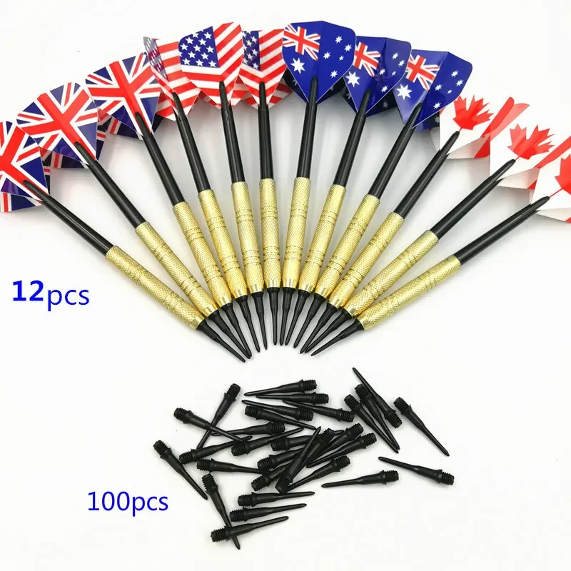 Best Selling 12 Pcs Darts Professtional 4g Safety Soft Tipped Darts 36 Plastic Tips 174g Electronic Dartboard Target Accessories