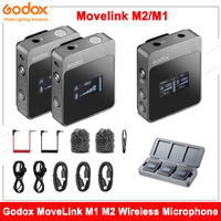 Godox MoveLink M1 M2 Wireless Lavalier Microphone Transmitter Receiver for Phone DSLR Camera Smartphone 2.4GHz Wireless Mic