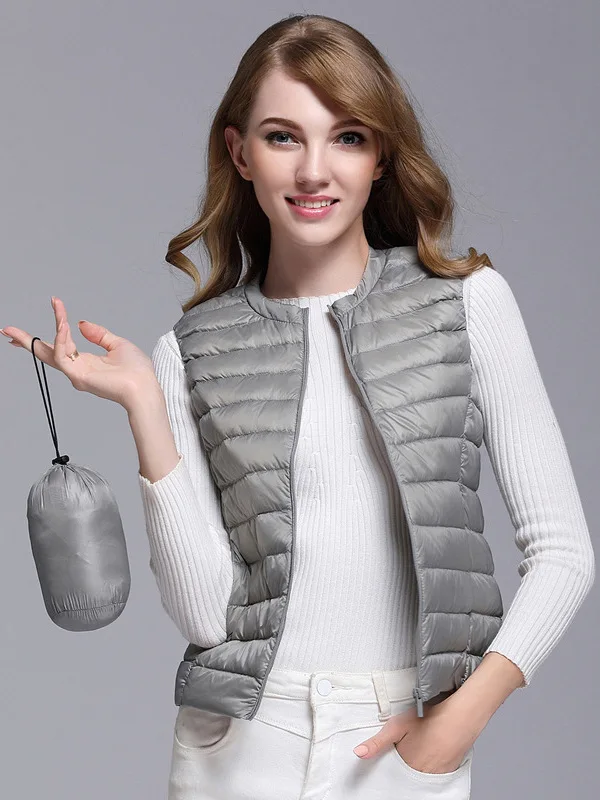 

Облегающий легкий жилет на пуху, женский жилет ort Sle, корейская версия, внутренняя одежда, накладка на плечо, осень-зима, модные поездки на работу