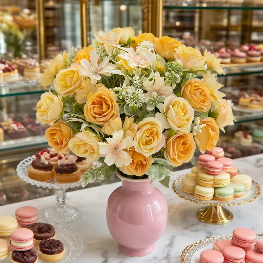 

10Pcs Artificial Flower Embroidered Ball Wedding Home Room Table Festival Decor Bridal Bouquet Outdoor Garden DIY Gift Box Cheap