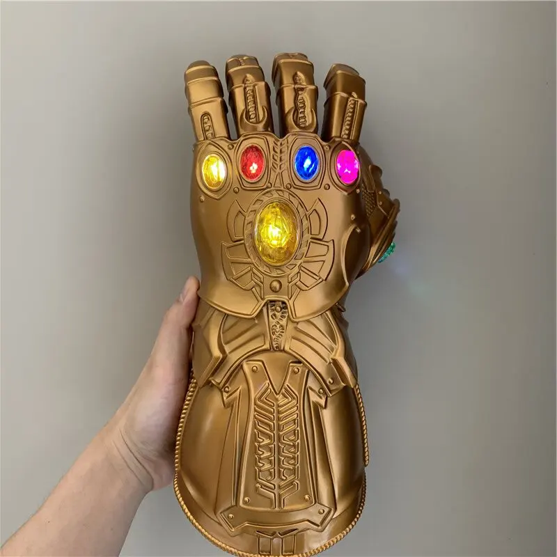 Marvel 1:1 Iron Man Infinite Stone Thanos Gloves Avengers Superhero Weapen Gauntlet LED Light Gloves Cosplay Captain America Kid