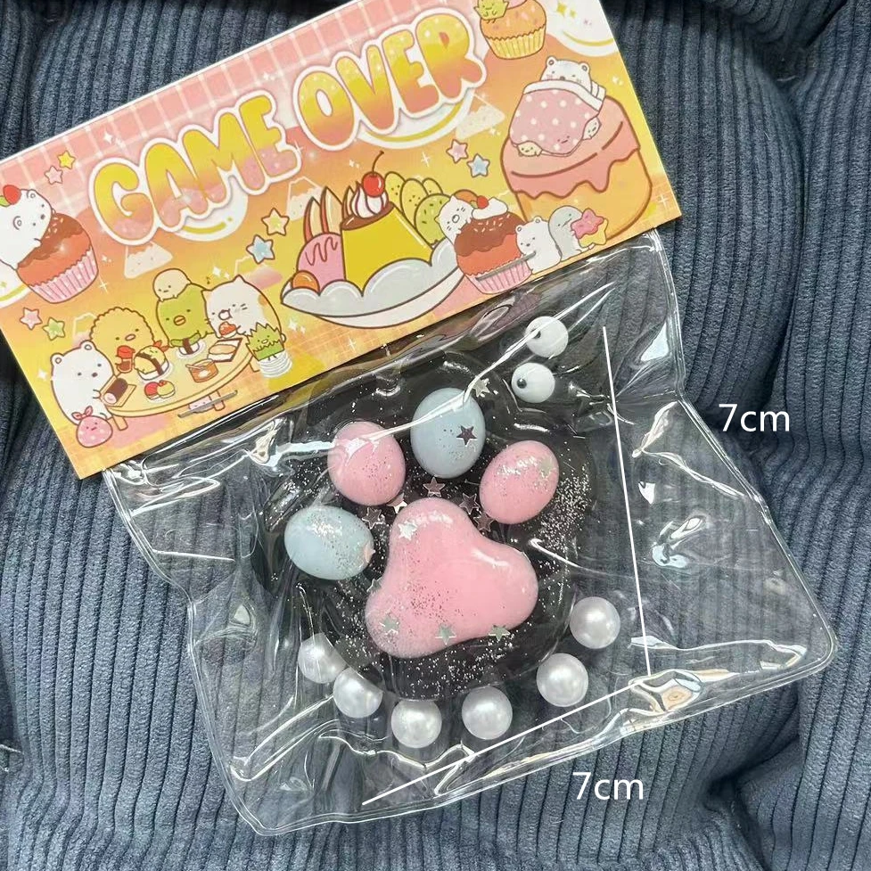 Taba Mainan Fidget Licin Cakar Kucing Pelangi Licin Mainan Dekompresi Cubit Rebound Lambat Kaki Kucing Lembut Mainan Remas Bantuan Dewasa