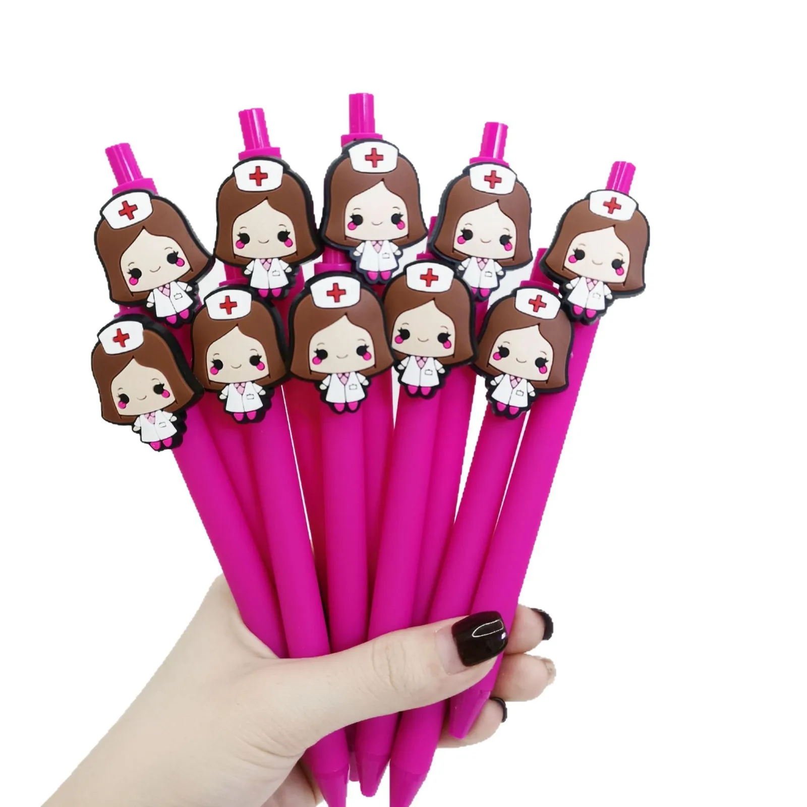 سلسلة يوم الممرضات الجديدة قلم رقعة لاصق ناعم نمط طبي الصحافة قلم محايد اللون الطبية مكتب القرطاسية الموسم هدية #5