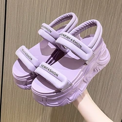 Women Platform Sandals NEW Summer Designers Flat Heels Chunky Shoes 8CM Hook Loop Beach Slippers Woman Gladiator Sport Sandalias