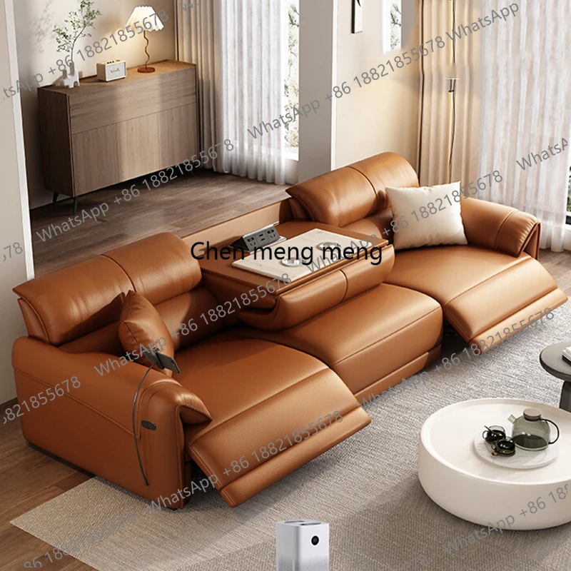 

Leather Couch Living Room Sofas Lazy Recliner Minimalist Modern Accent Sofas Designer Relaxing Filling Divano Home Furniture