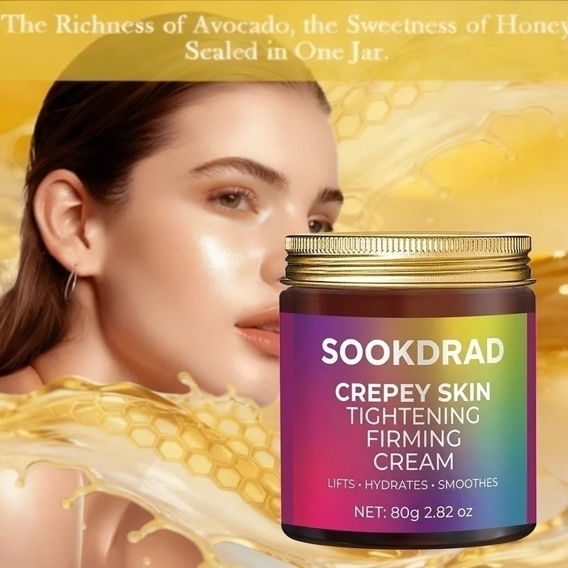 Crepey Skin Tightening Cream, Lifts Hydrates Smooths, Arms Legs Abdomen, Unisex, All Skin, Daily Care, 80g/2.82oz
