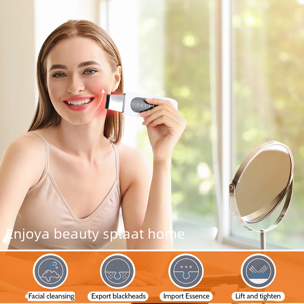 Ensemble de nettoyeur à ultrasons EMS, épurateur de peau, spatule de Lifting du visage, dissolvant de points noirs, pelle, nettoyage des pores d'acné, soins de la peau du visage