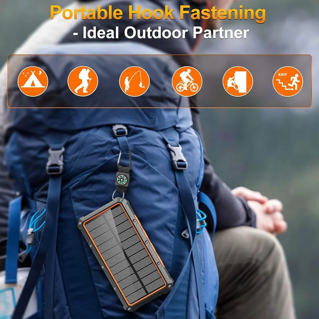 200000 мАч солнечная ручная рукоятка Power Bank быстрая зарядка портативное зарядное устройство внешняя батарея для IPhone Samsung Xiaomi Powerbank